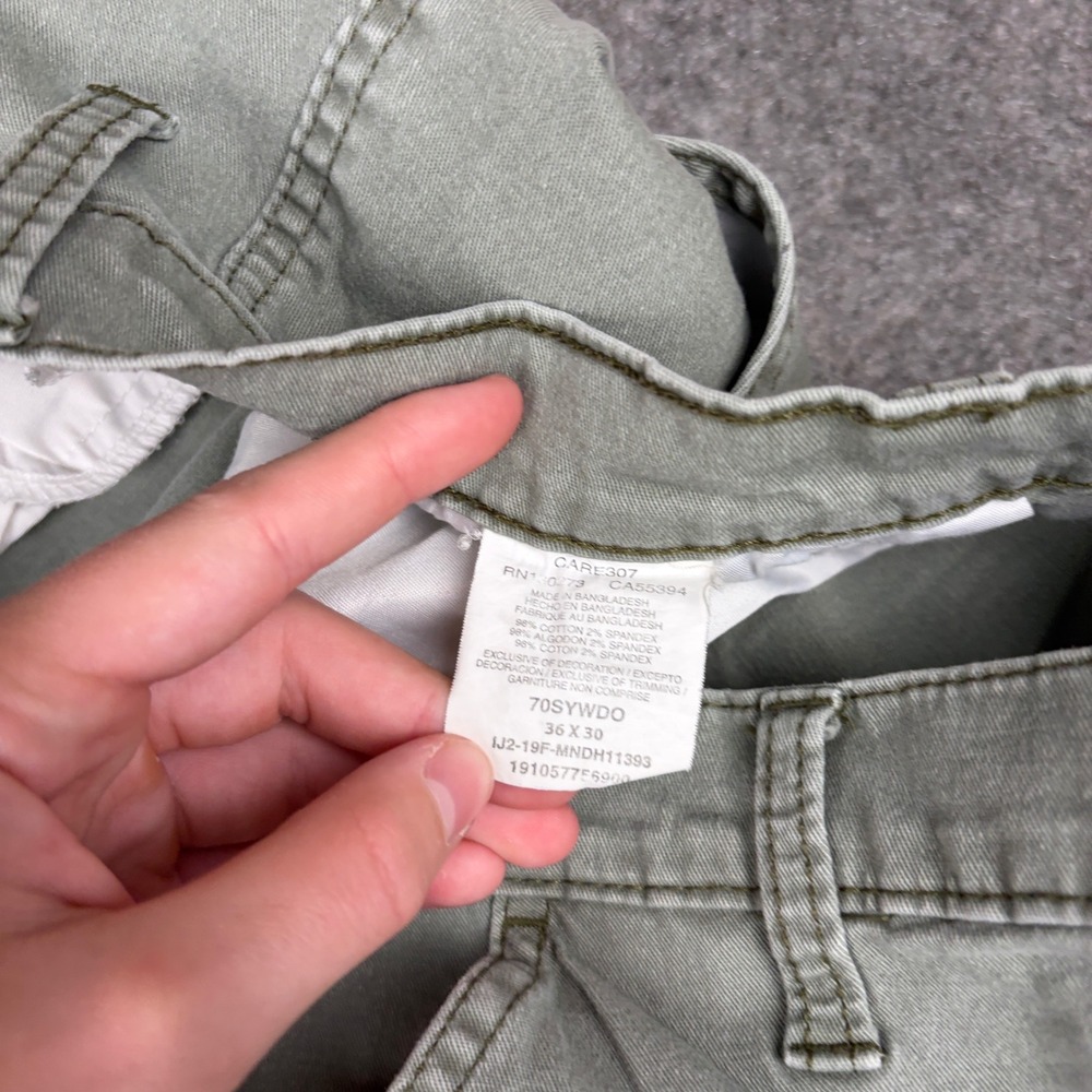 Wrangler Cargo Pants Mens 36x30 Regular Taper Olive Green 70SYWDO - Picture 7 of 14